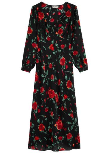 Mavis floral-print silk-chiffon midi dress by RIXO