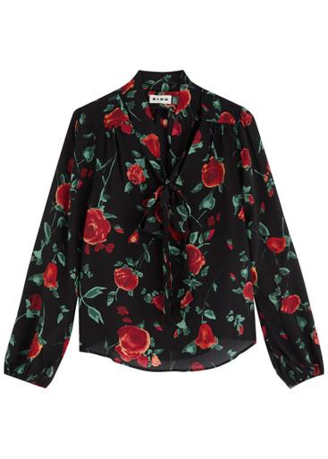 Moss floral-print silk-chiffon blouse by RIXO