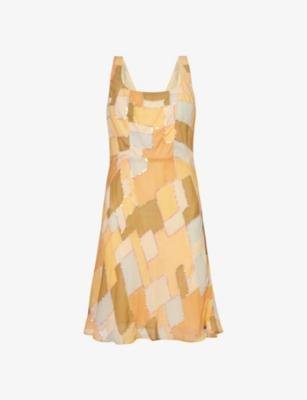 Pre-loved patchwork slim-fit woven mini dress by RIXO