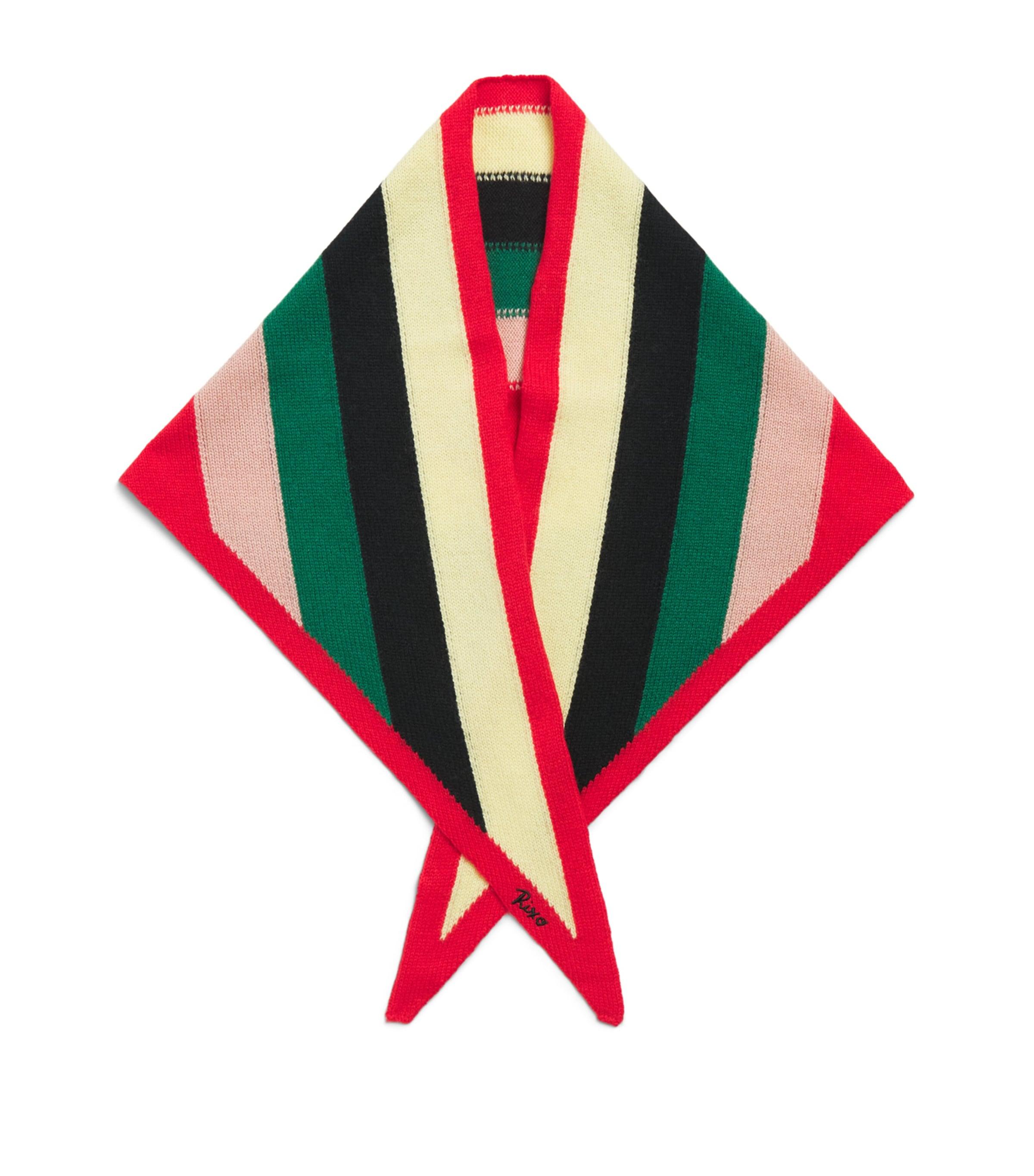 Rixo Wool-Cashmere Stripe Triangle Scarf by RIXO