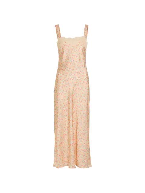 Rosamarie floral-print lace-trim maxi dress by RIXO