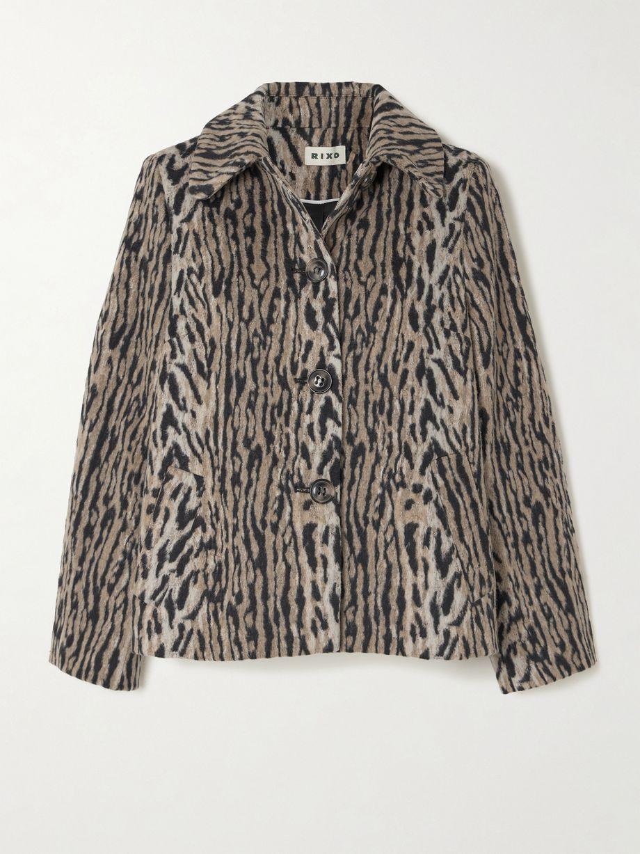 Tommie leopard-print felt jacket by RIXO
