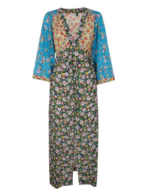 floral belted midi dress by RIXO
