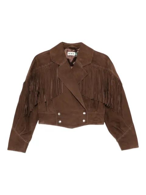 fringe-detail double-breasted jacket by RIXO