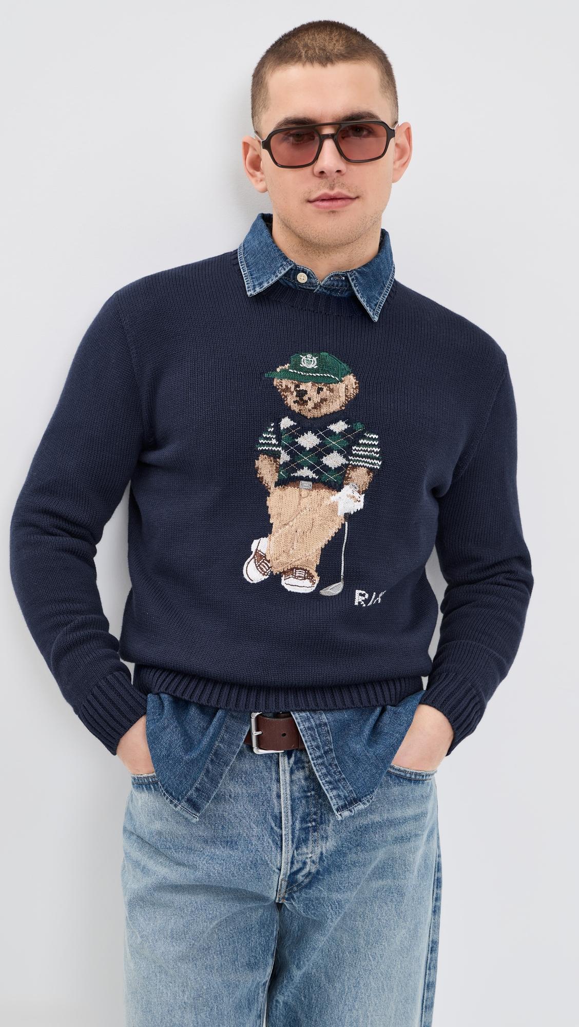 Cotton Coolmax Novelty Bear Sweater by RLX RALPH LAUREN