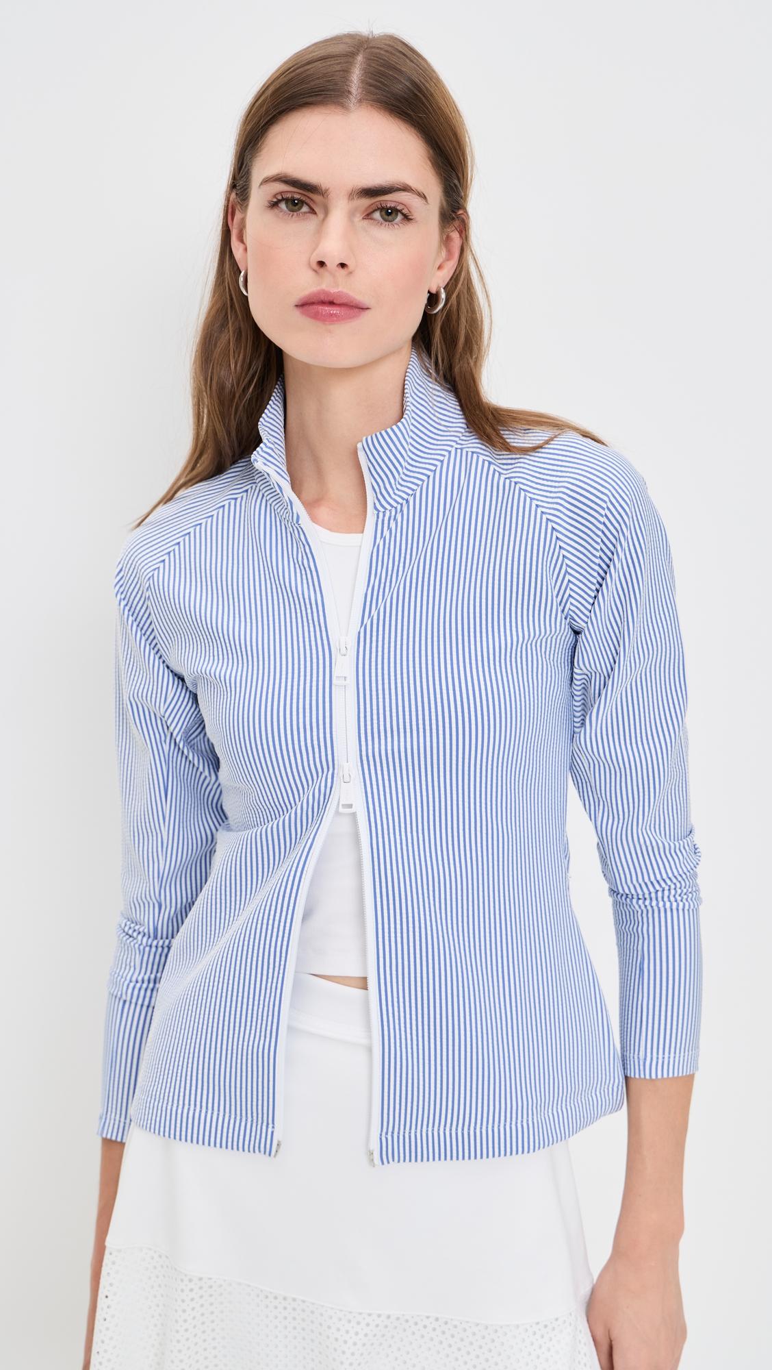 Seersucker Mock Neck Zip Jacket by RLX RALPH LAUREN