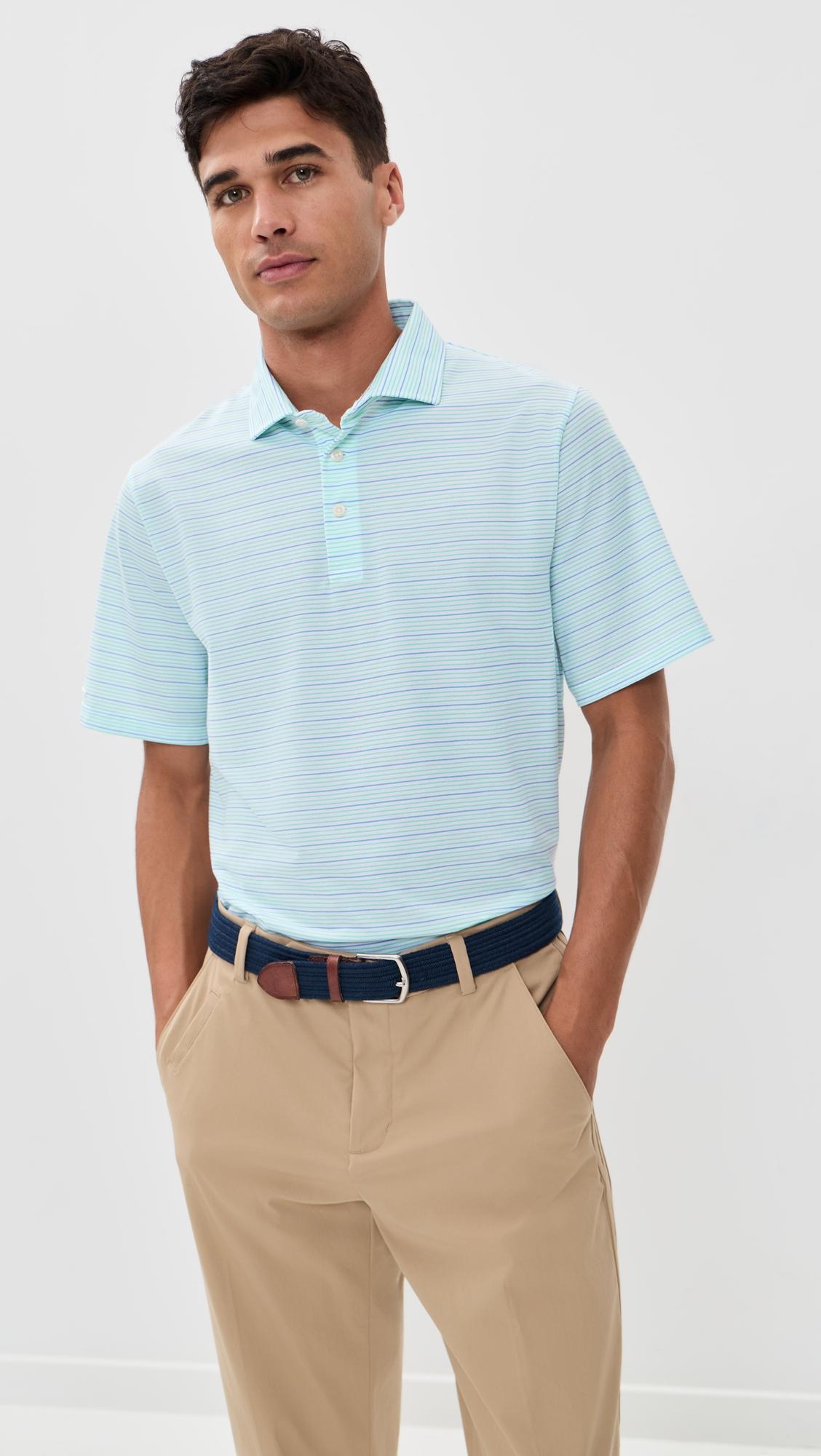 Thin Multi Stripe Tour Pique Polo by RLX RALPH LAUREN