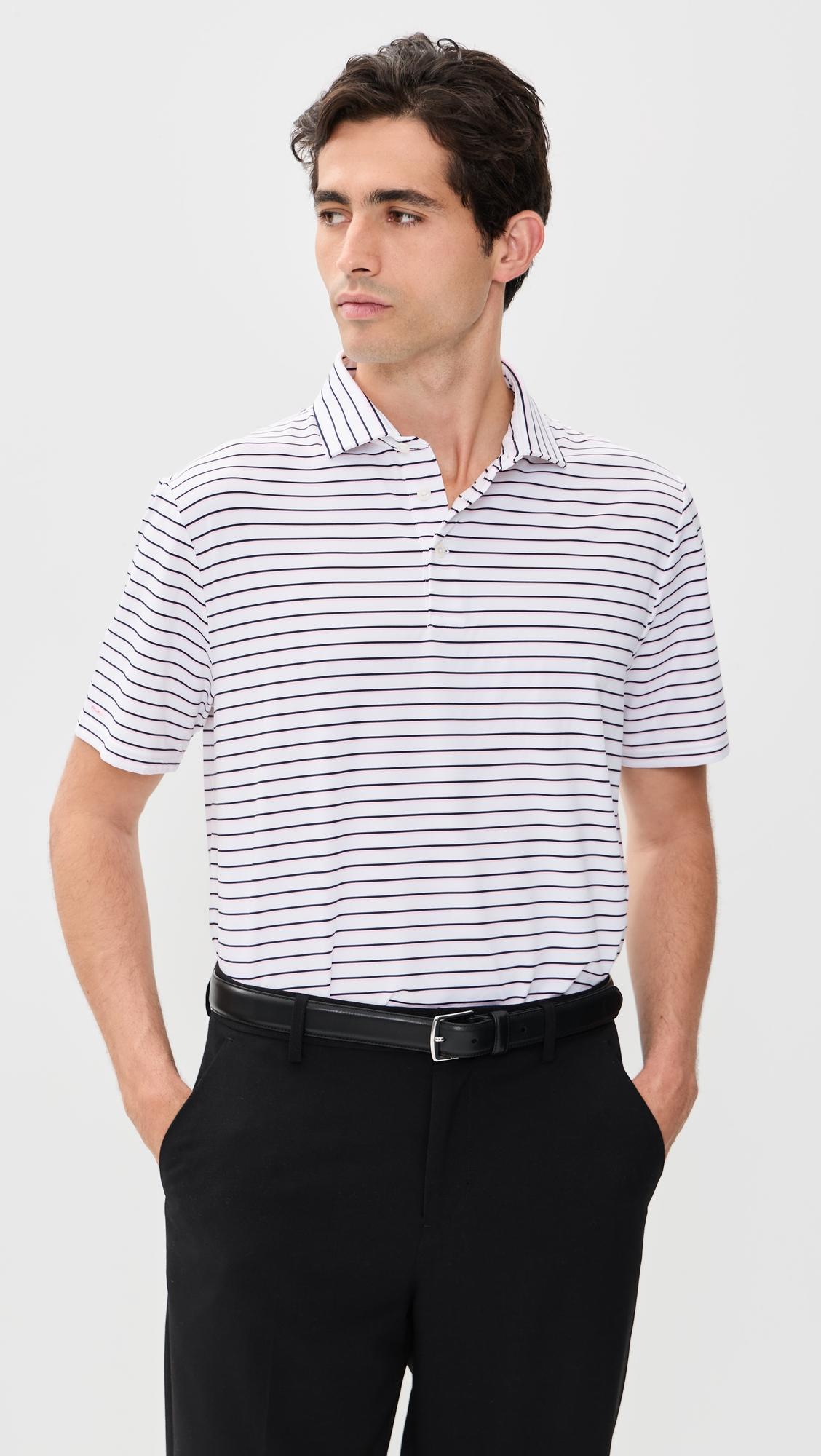 Thin Multi Stripe Tour Pique Polo by RLX RALPH LAUREN
