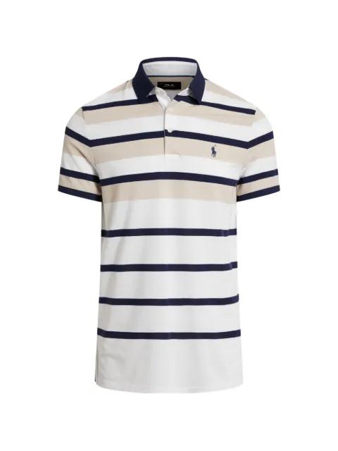 striped-pattern short-sleeve polo shirt by RLX RALPH LAUREN