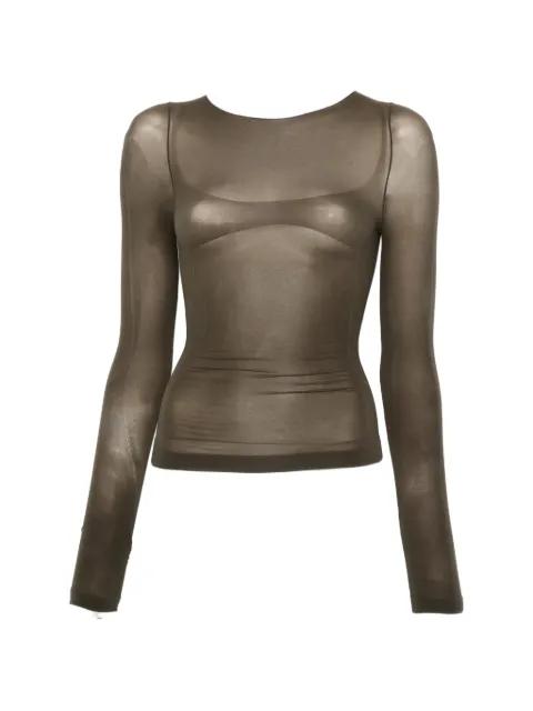 Haze long-sleeve sheer top by ROA