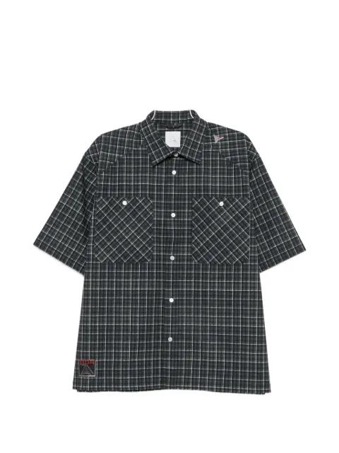 check-print short-sleeve shirt by ROA
