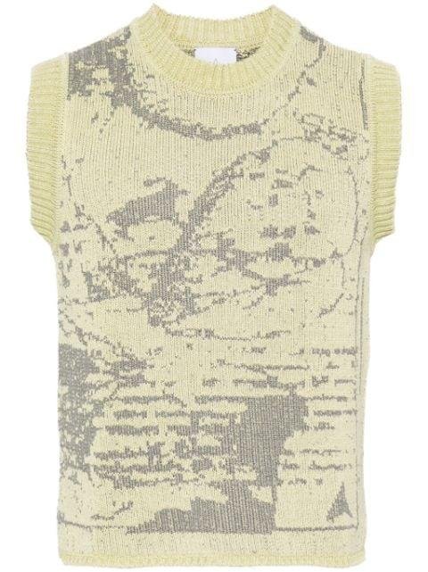 intarsia-knit vest by ROA