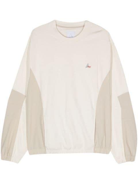logo-embroidered panelled sweatshirt by ROA