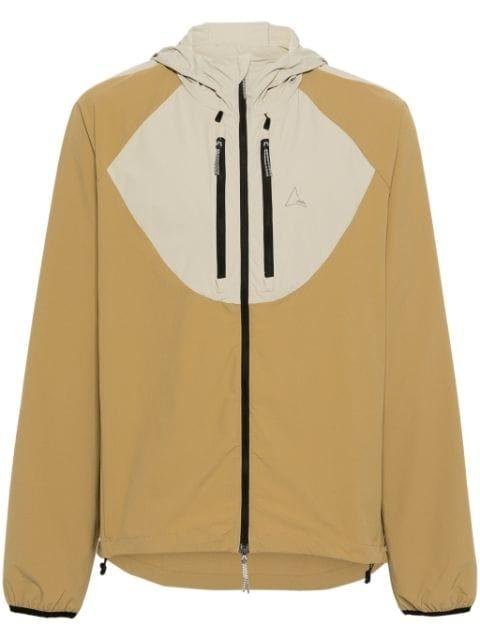 logo-print hoodied windbreaker jacket by ROA