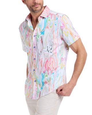 Bellenden Paint Swirl Woven Shirt by ROBERT GRAHAM