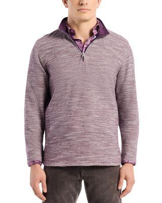 Ledson Long Sleeve Quarter Zip Knit Pullover by ROBERT GRAHAM Ledson Long Sleeve Quarter Zip Knit Pullover by ROBERT GRAHAM