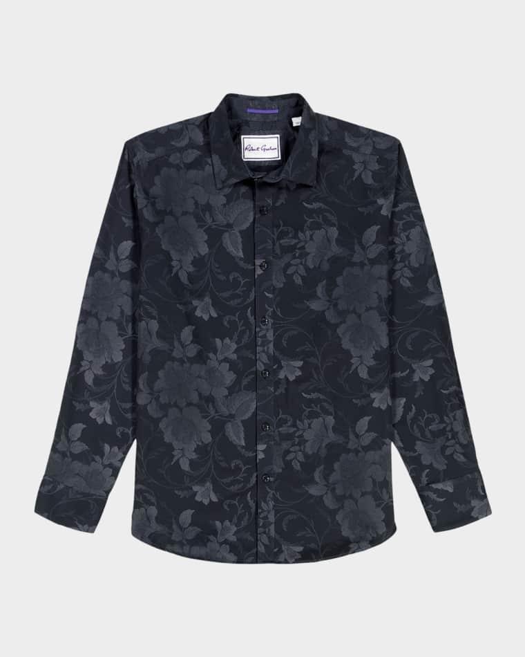 Men's Barnsworth Jacquard Floral Button-Down Shirt by ROBERT GRAHAM