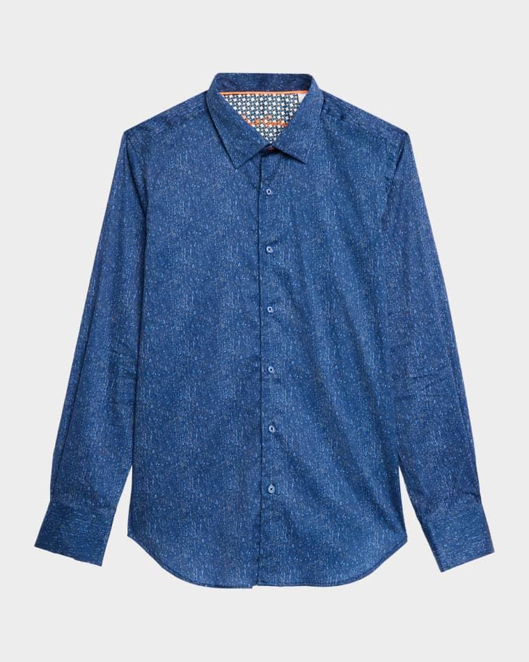 Men's Beekman Texture Print Button-Down Shirt by ROBERT GRAHAM