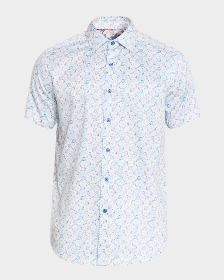 Men's Bramston Geometric Short-Sleeve Shirt by ROBERT GRAHAM
