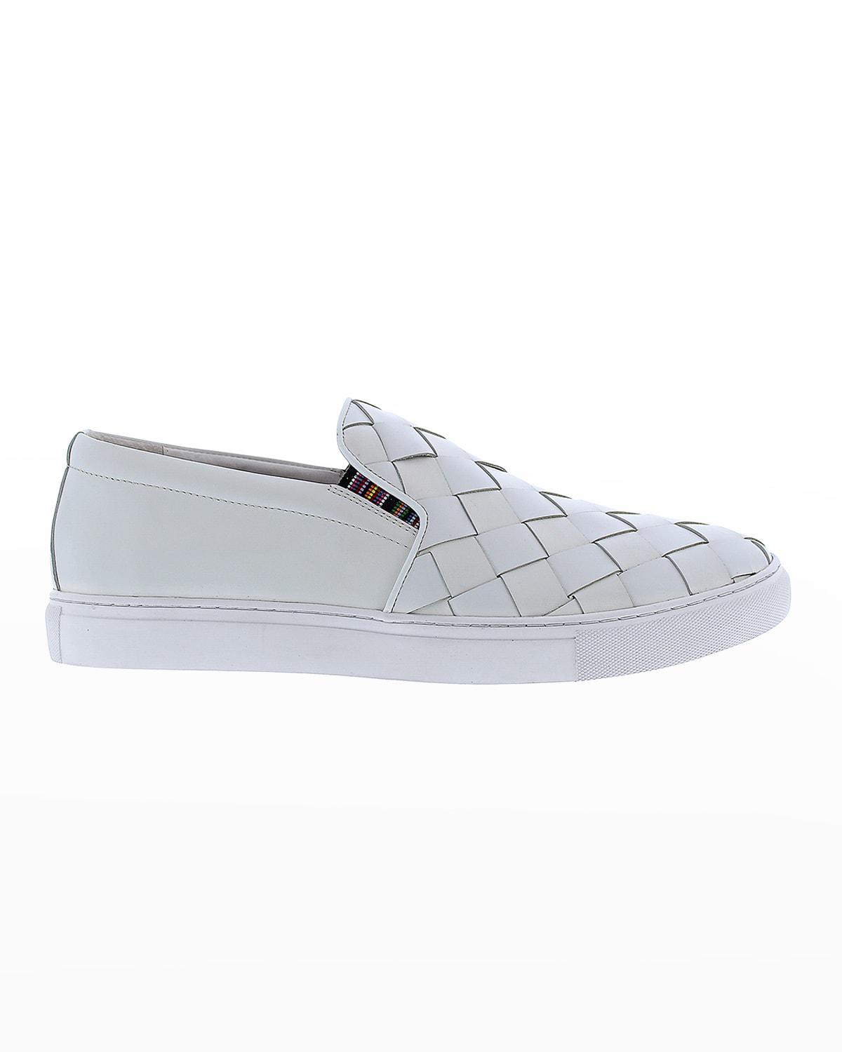 Men's Erosion Woven Leather Low-Top Sneakers by ROBERT GRAHAM