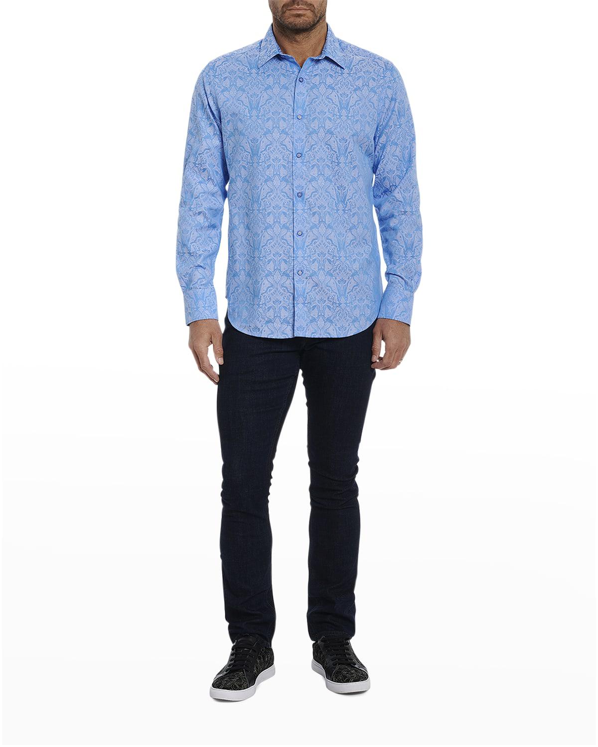 Men's Highland Stretch Cotton Jacquard Sport Shirt by ROBERT GRAHAM