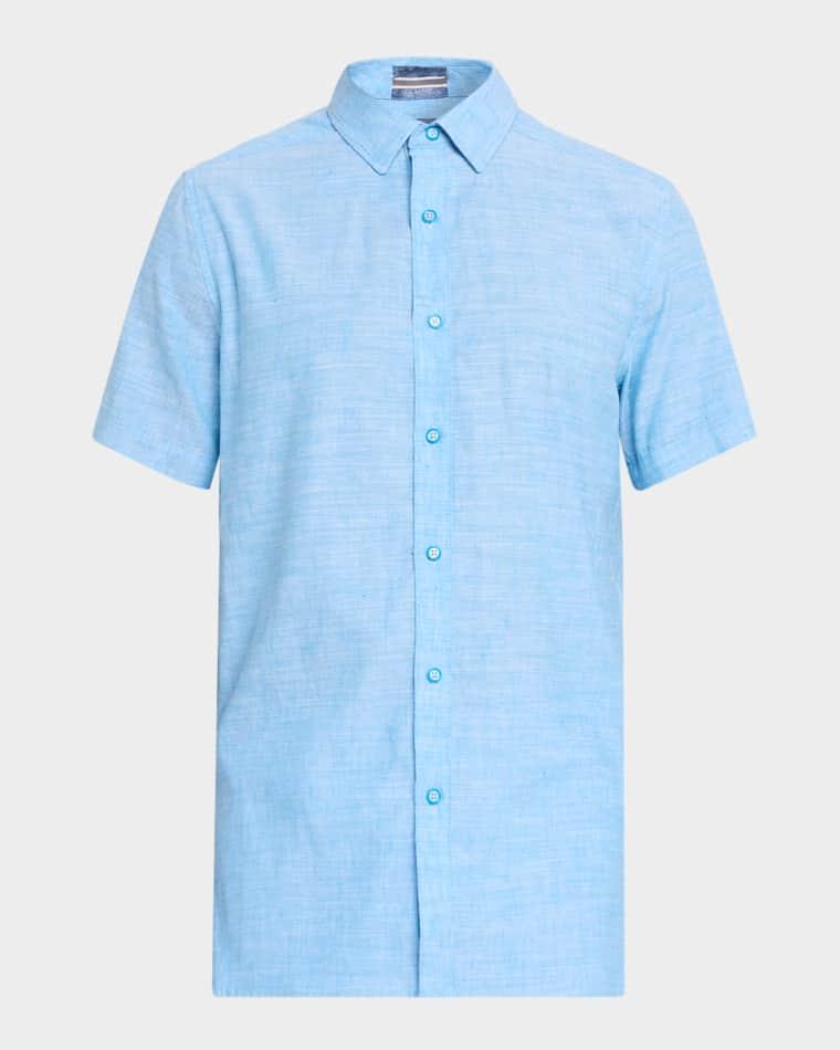 Men's Sutton Linen and Cotton Short-Sleeve Shirt by ROBERT GRAHAM