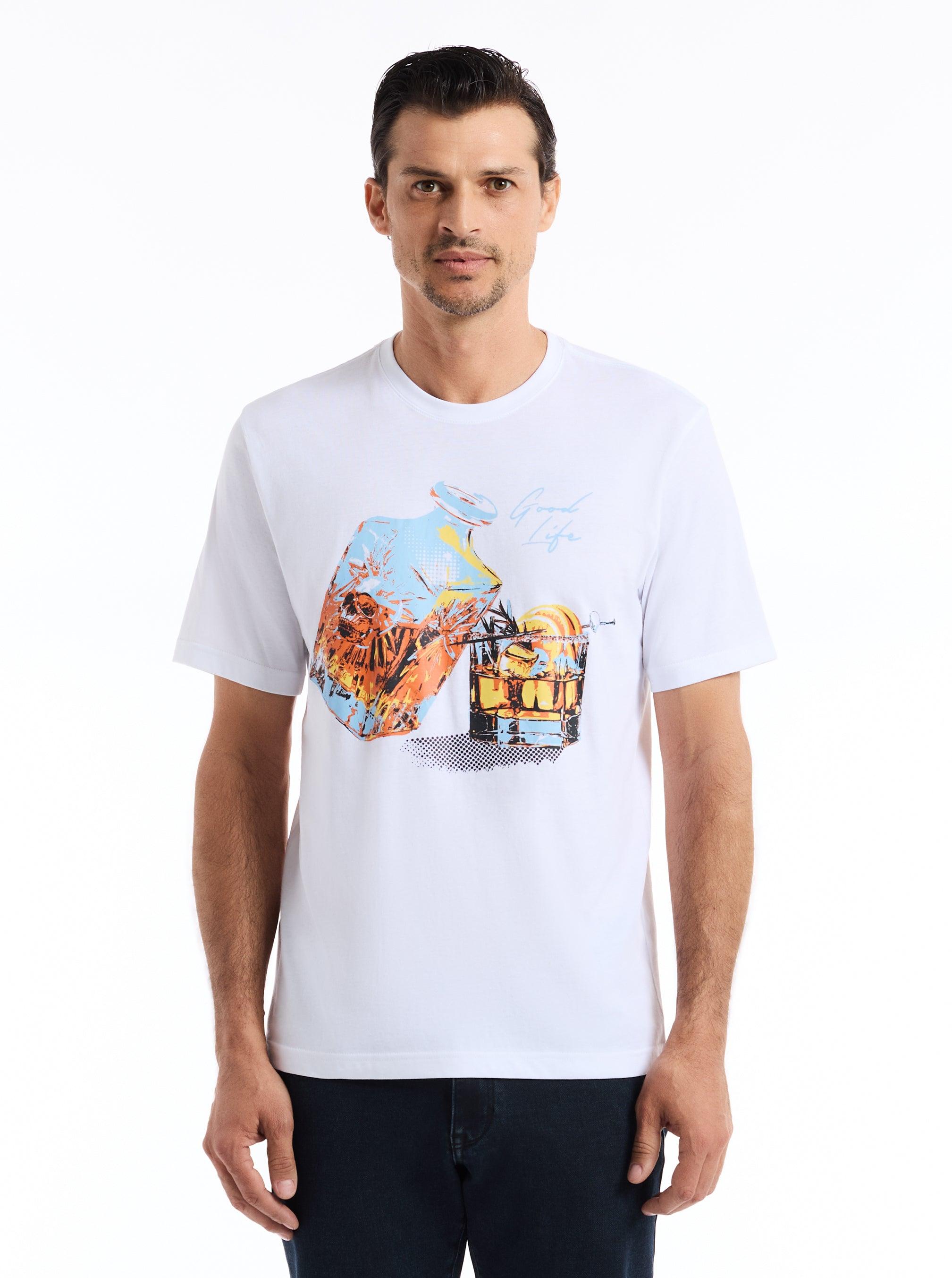 Robert Graham Barrel Agedhortleeve T-shirt by ROBERT GRAHAM