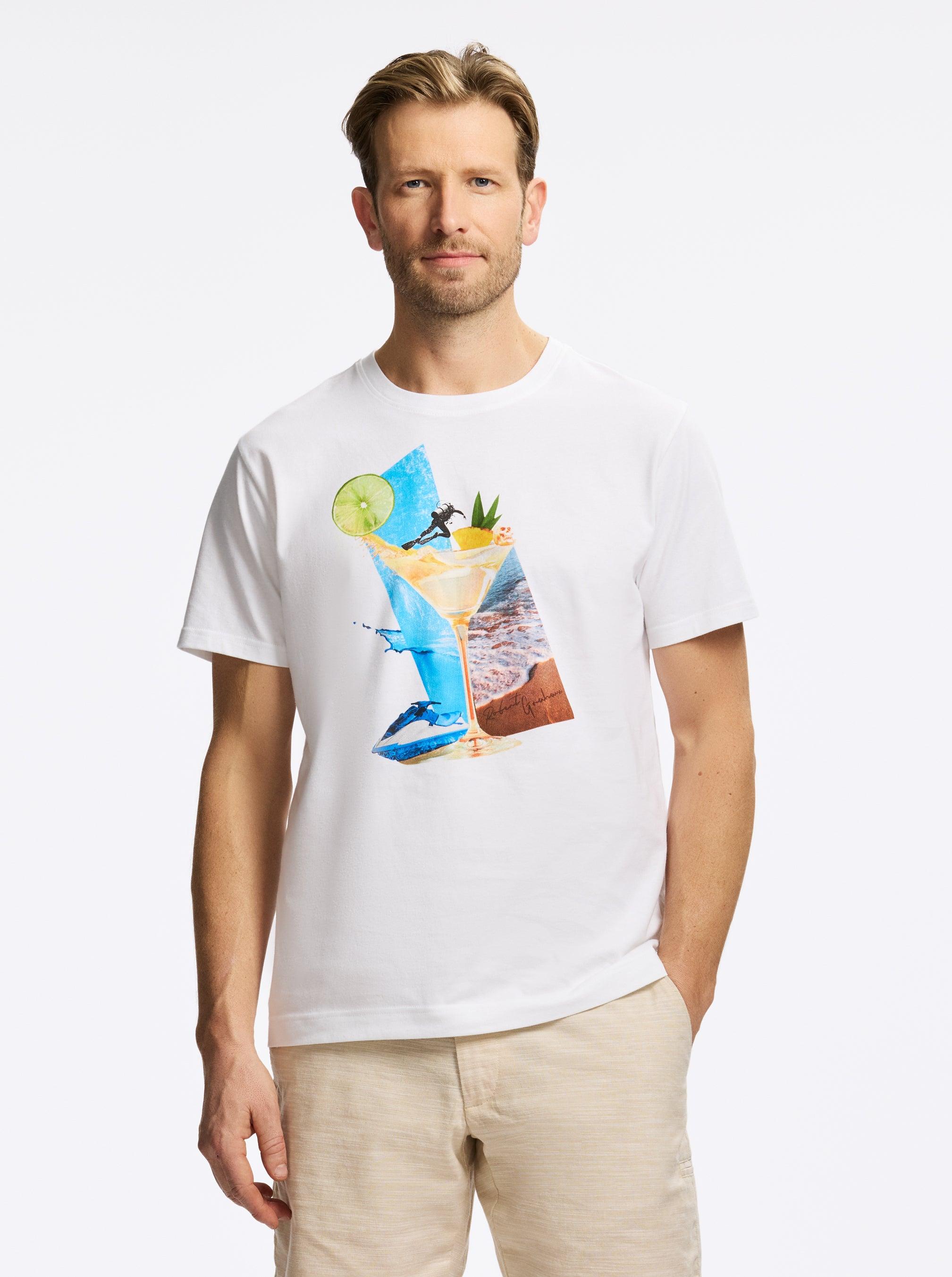 Robert Graham Beach Martinihortleeve T-shirt by ROBERT GRAHAM
