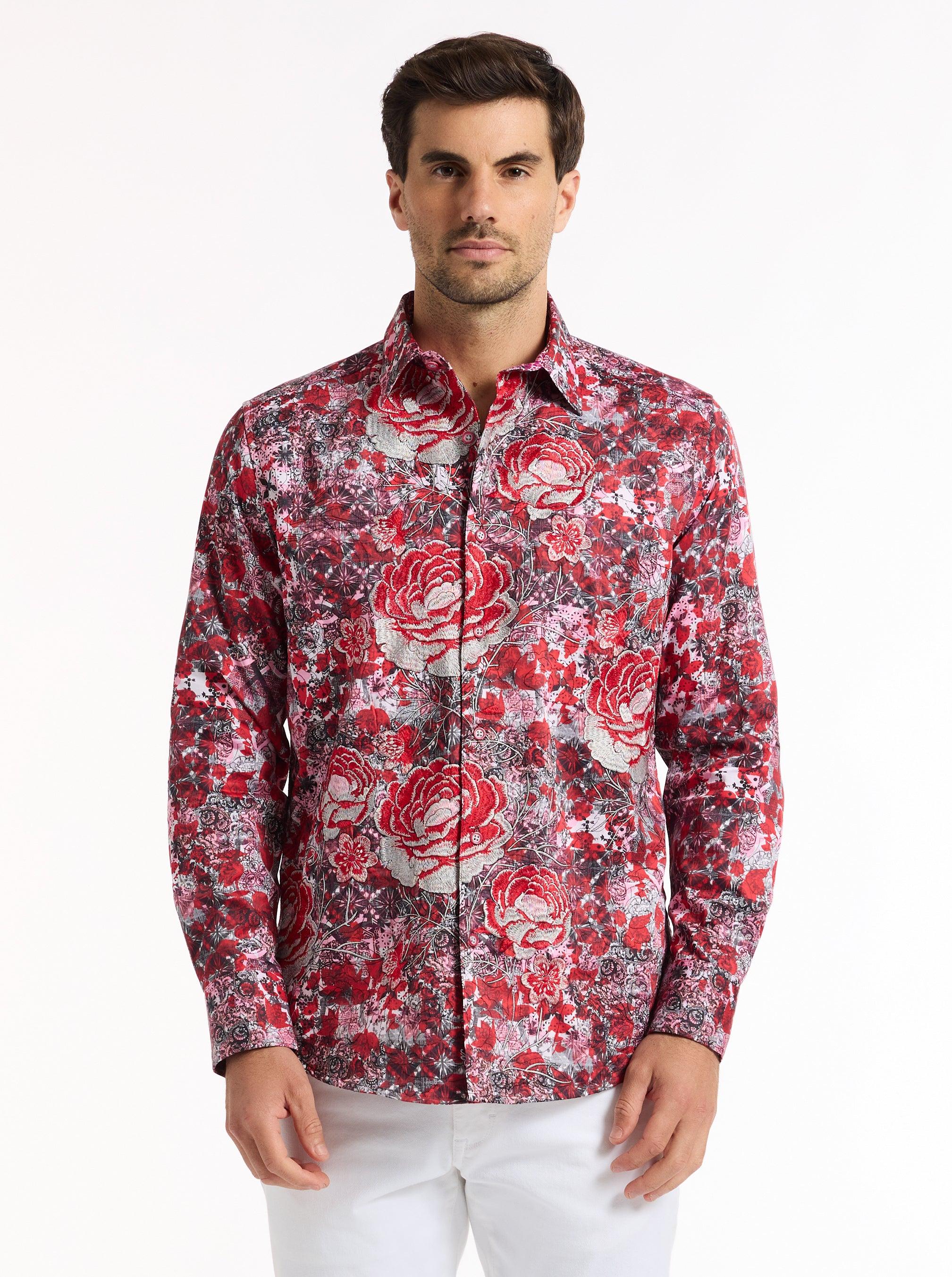 Robert Graham Blood Rose Longleeve Button Downhirt by undefined Robert Graham Blood Rose Longleeve Button Downhirt by undefined