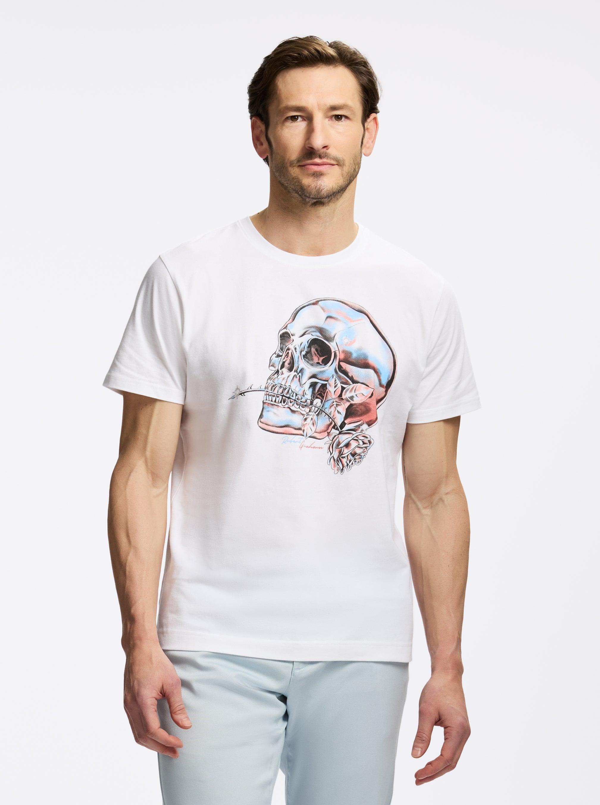 Robert Graham Chrome Skull Short Sleeve T-shirt by ROBERT GRAHAM