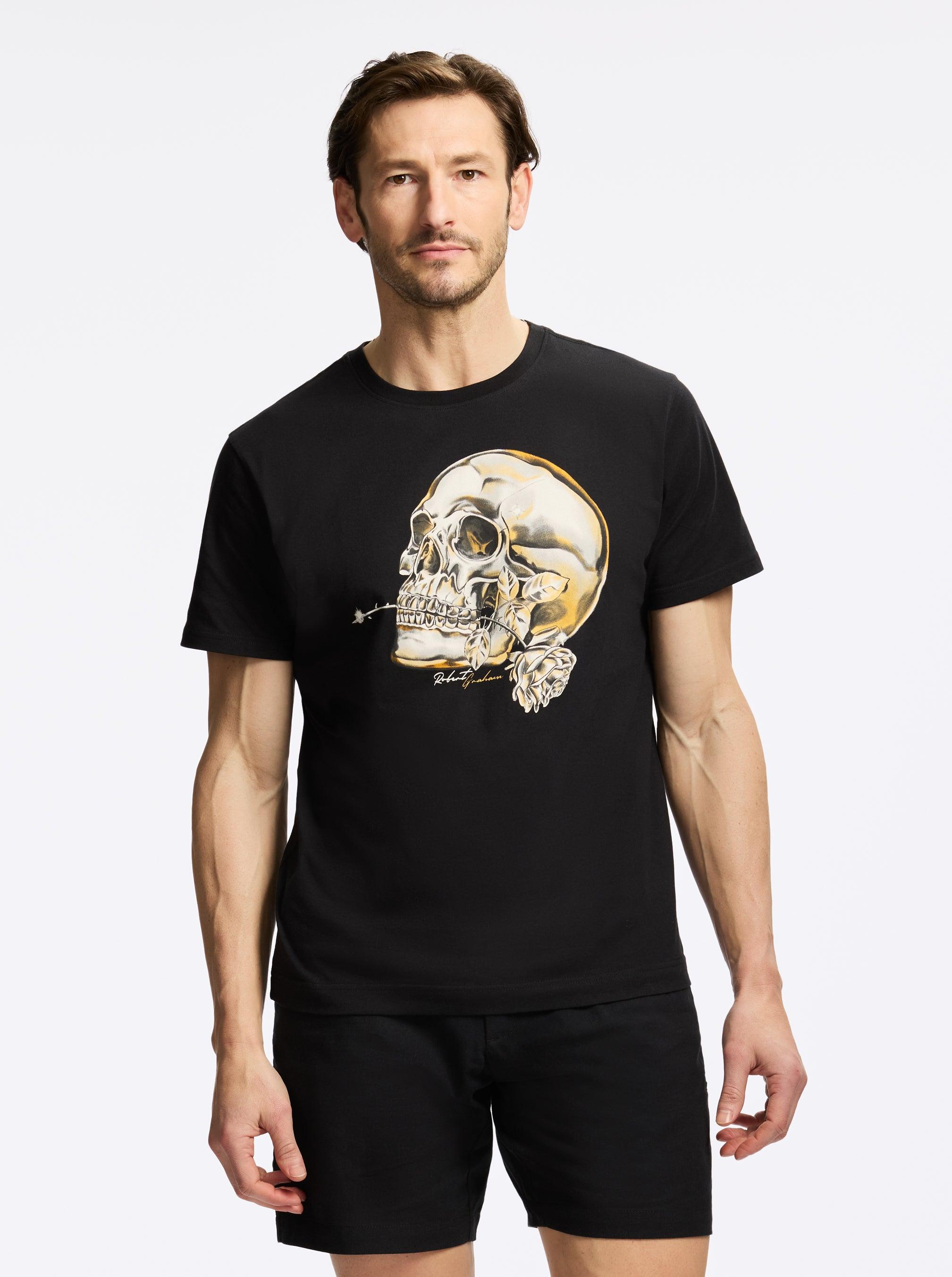 Robert Graham Chrome Skull Short Sleeve T-shirt by ROBERT GRAHAM