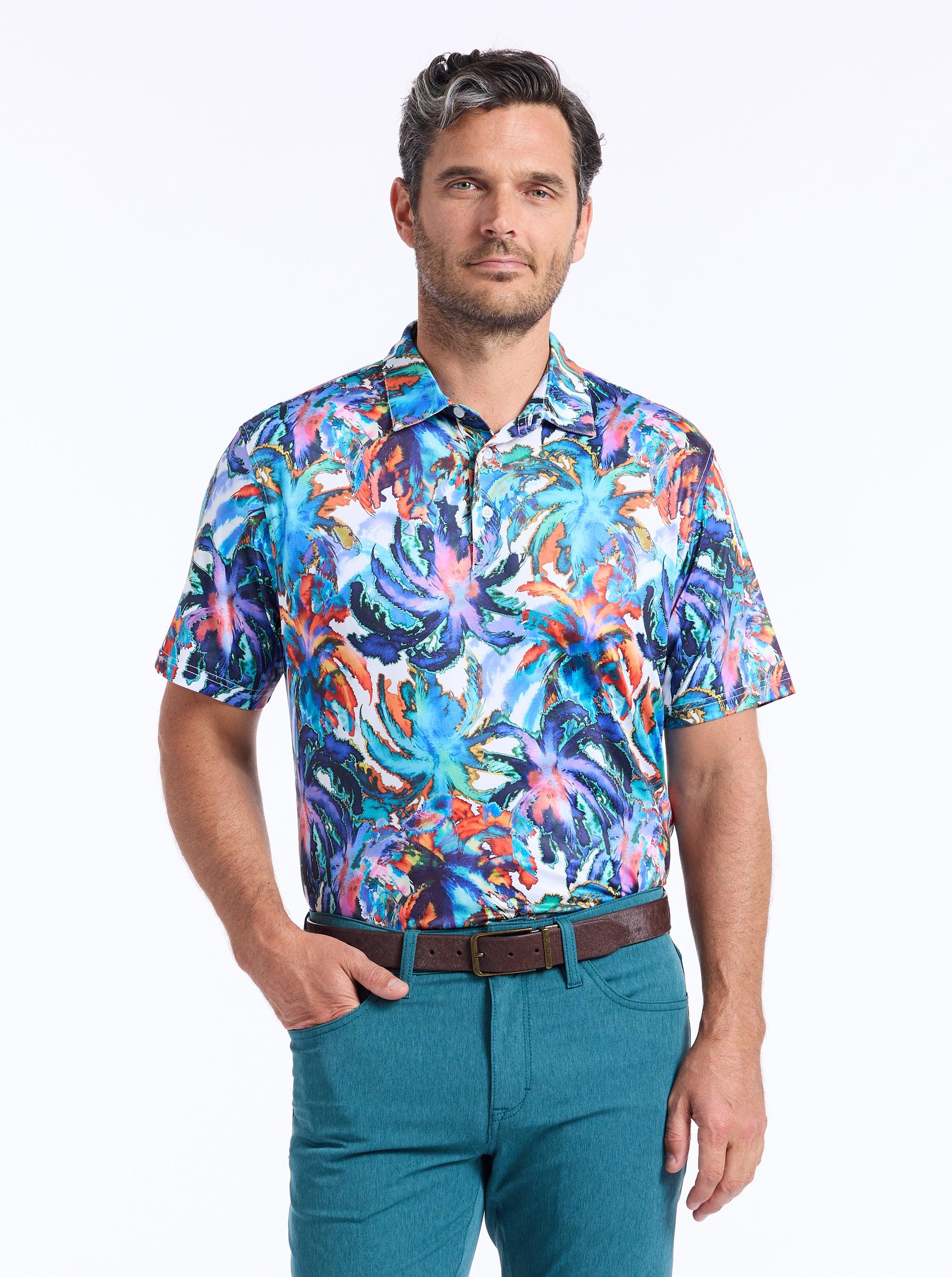 Robert Graham Eletric Palms Short Sleeve Polo by ROBERT GRAHAM