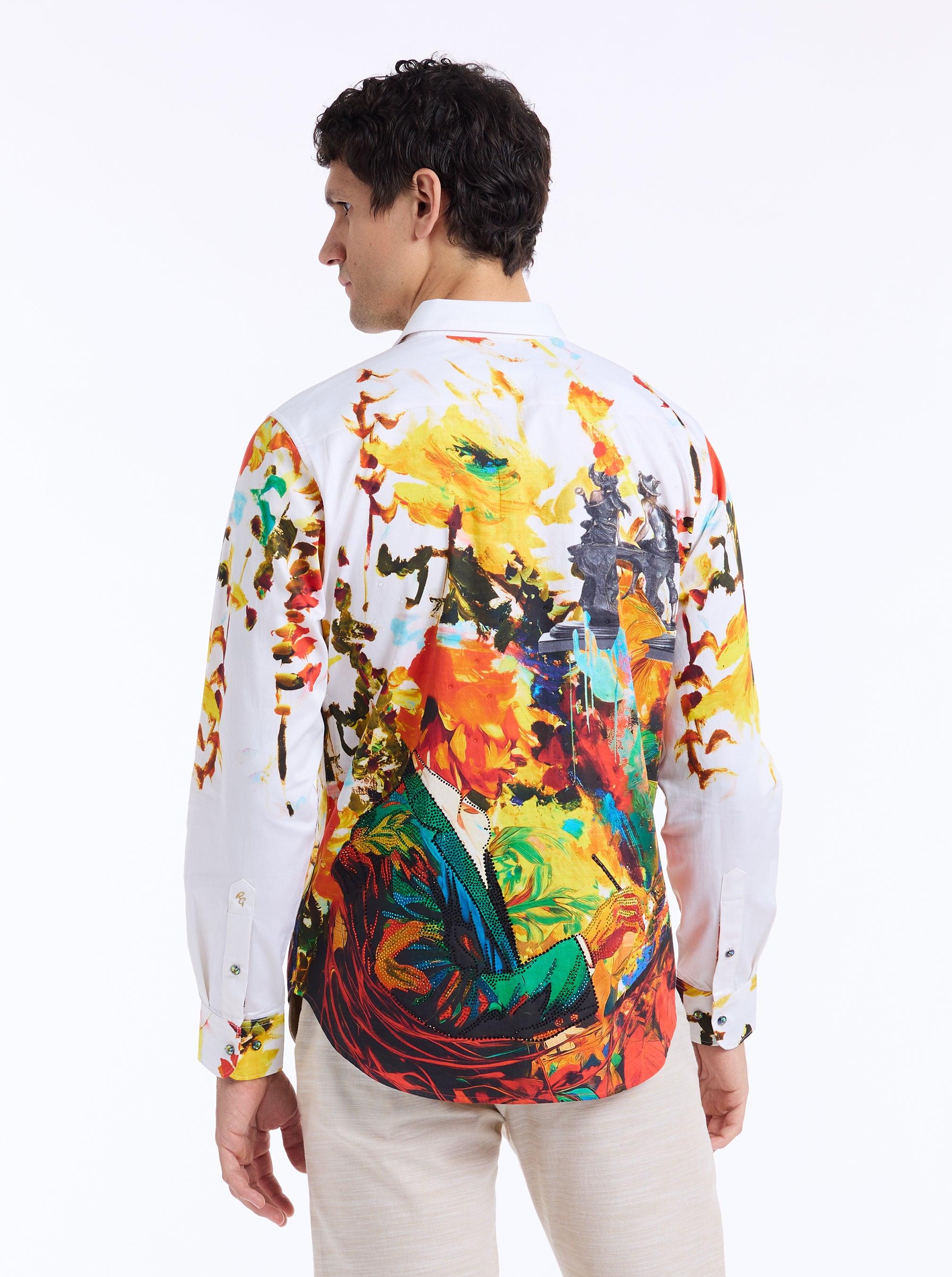 Robert Graham Limited Edition Palette Royal Long Sleeve Button Down Shirt by ROBERT GRAHAM