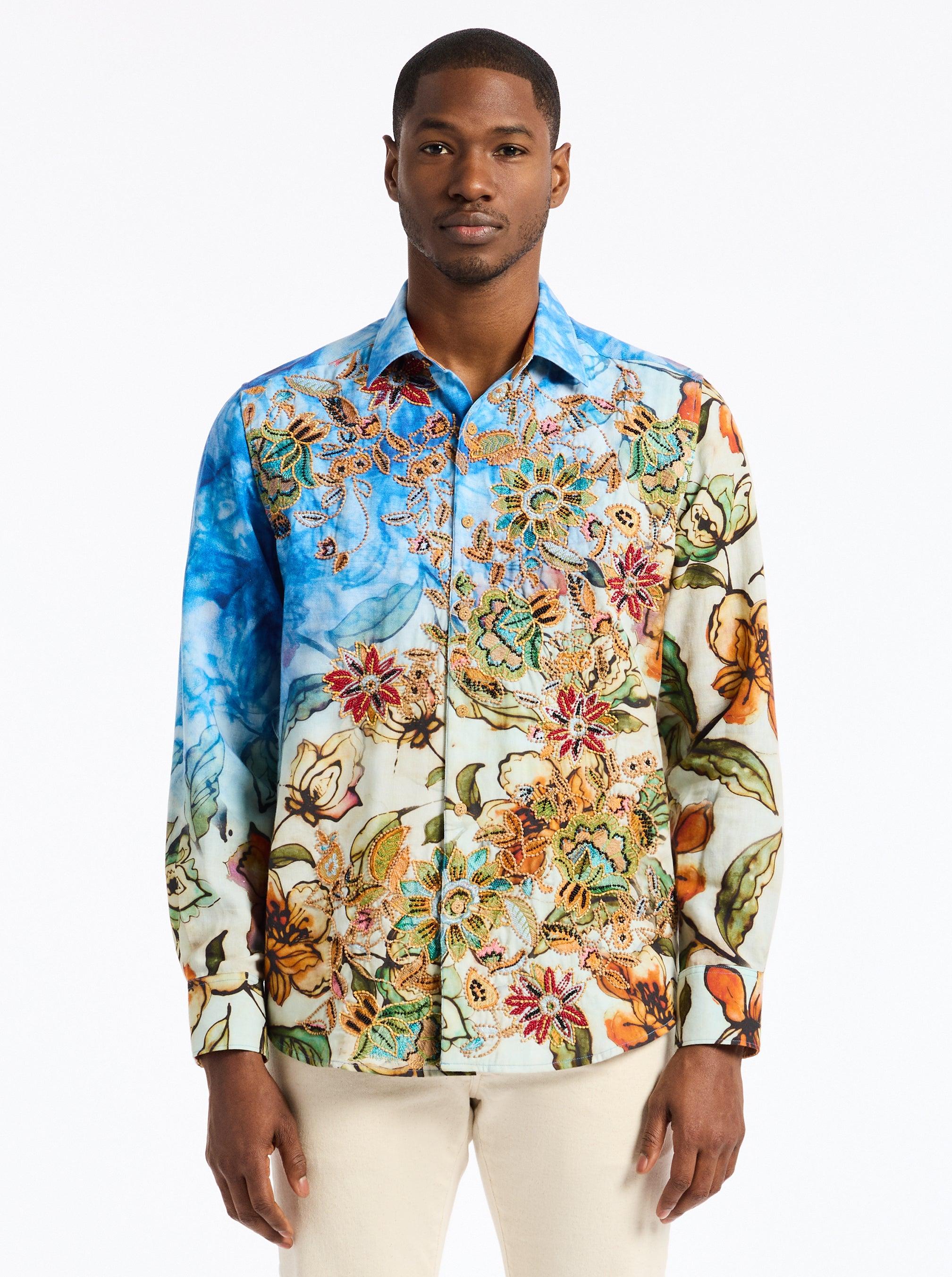 Robert Graham Limited Edition Wanderinblossom Long Sleeve Button Down Shirt Tall by ROBERT GRAHAM