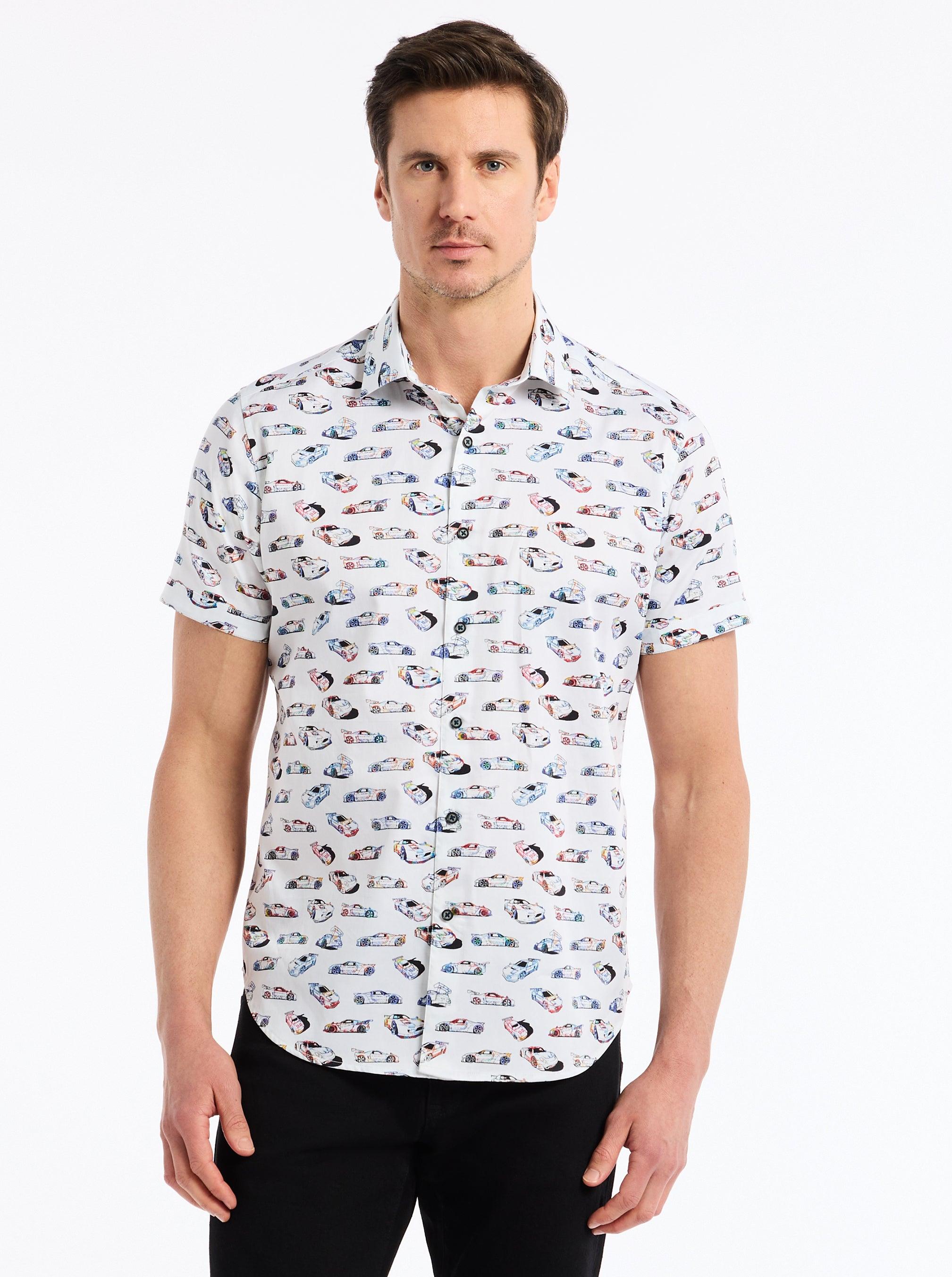 Robert Graham Neon Wheels Short Sleeve Button Down Shirt by ROBERT GRAHAM