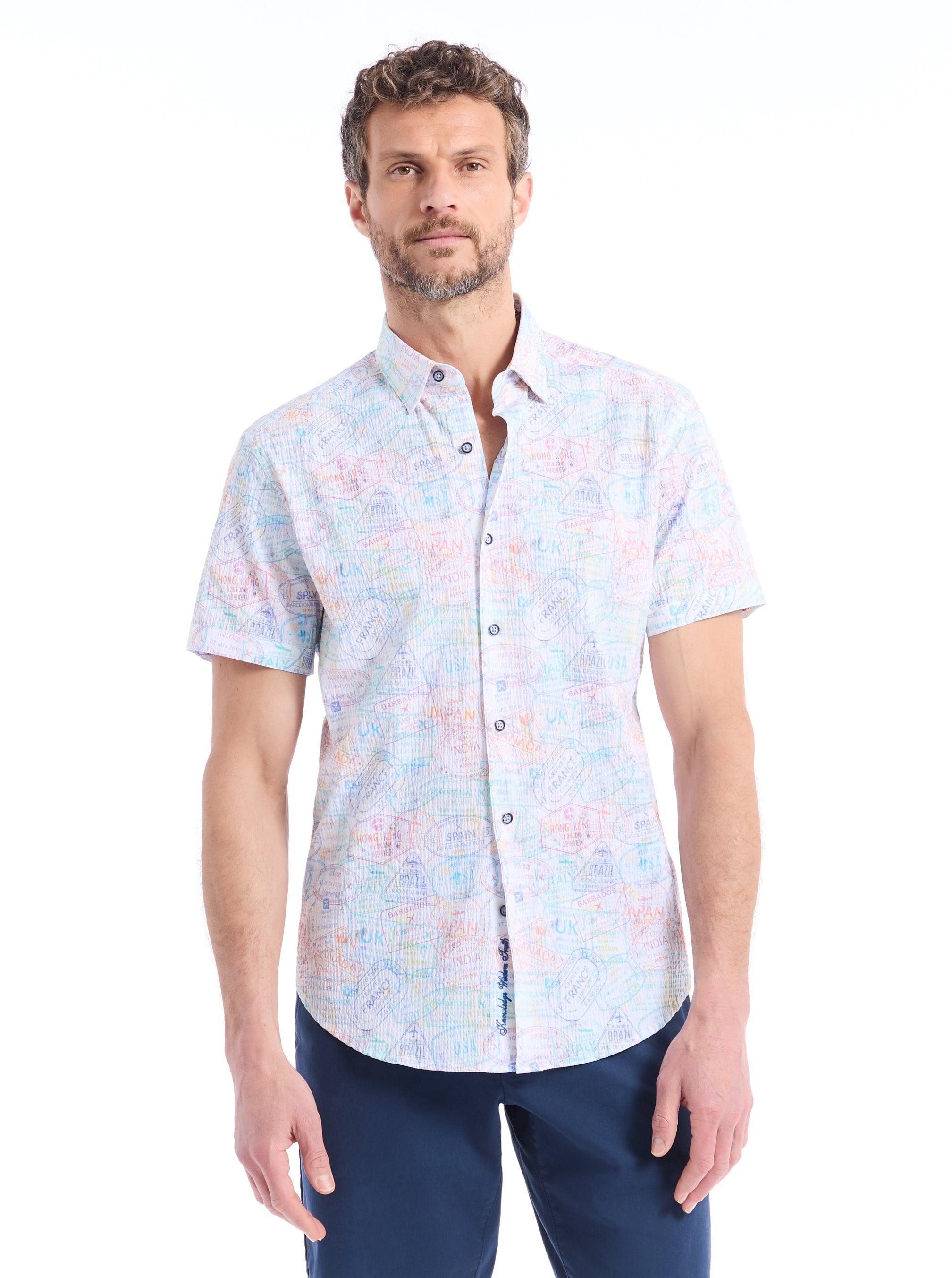 Robert Graham Passport 2 Short Sleeve Button Down Shirt by ROBERT GRAHAM
