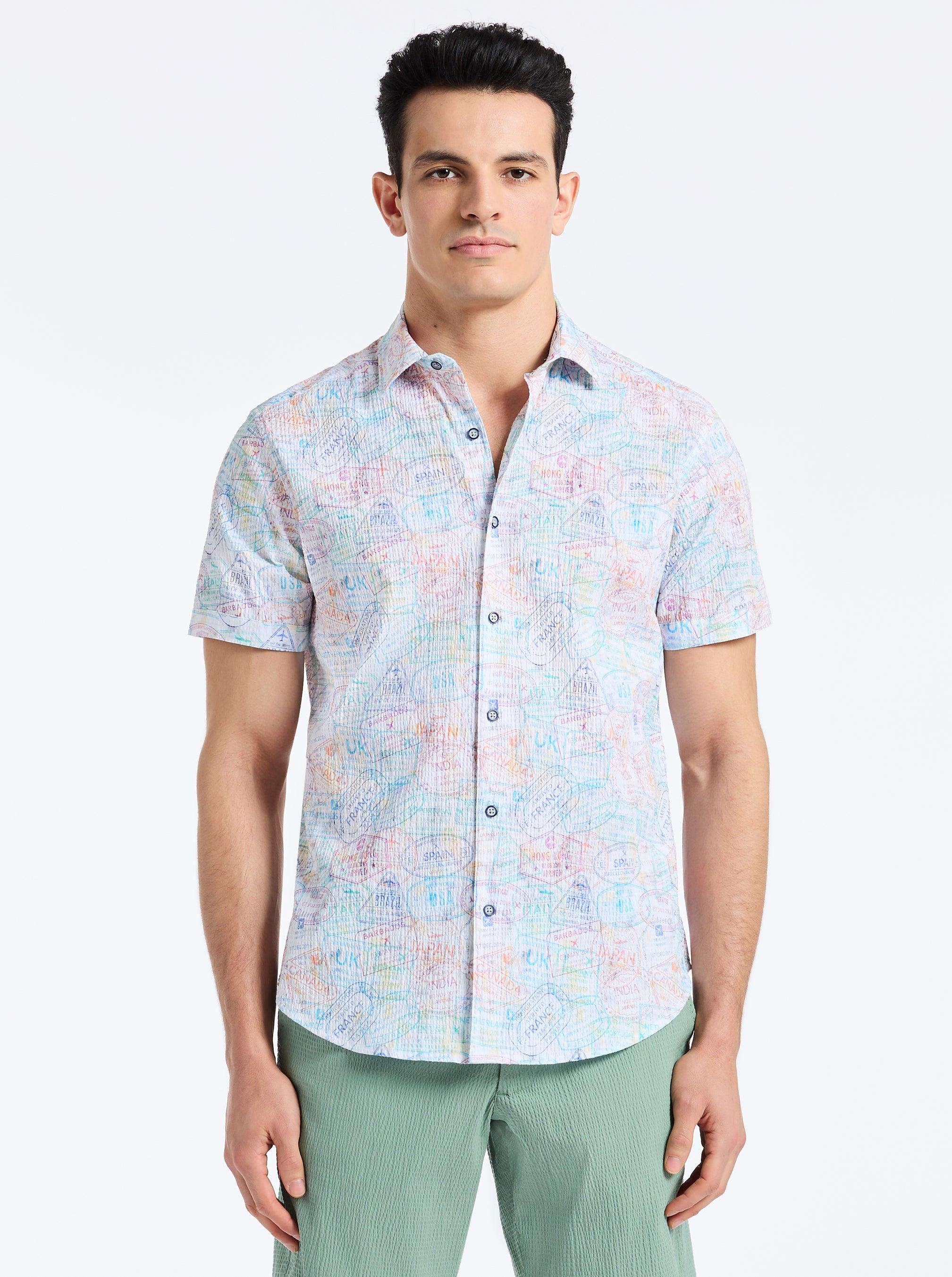 Robert Graham Passport Short Sleeve Button Down Shirt Big by ROBERT GRAHAM