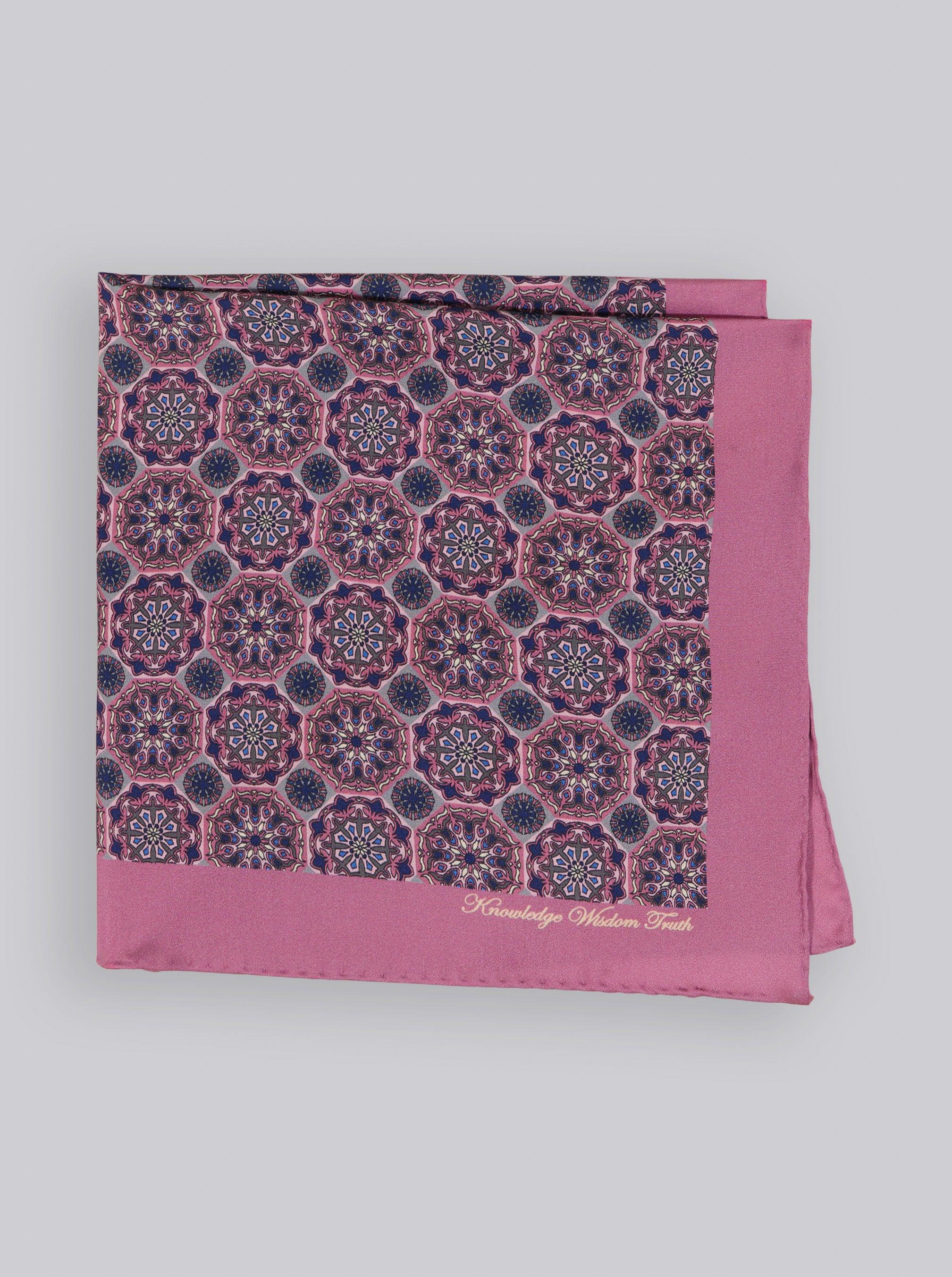 Robert Graham Pink Geo Pocket Square by ROBERT GRAHAM