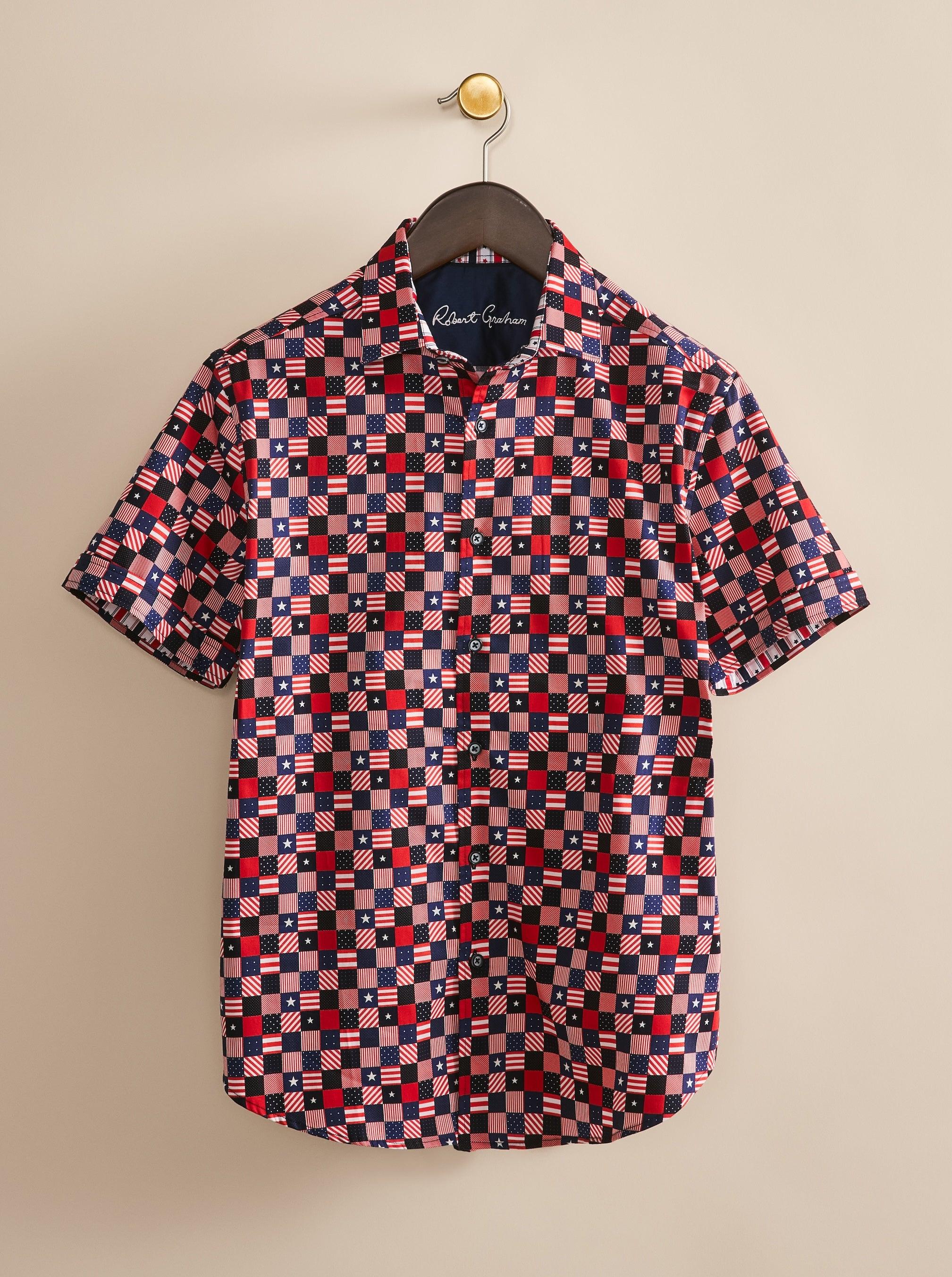Robert Graham Stars Aligned Short Sleeve Button Down Shirt by ROBERT GRAHAM