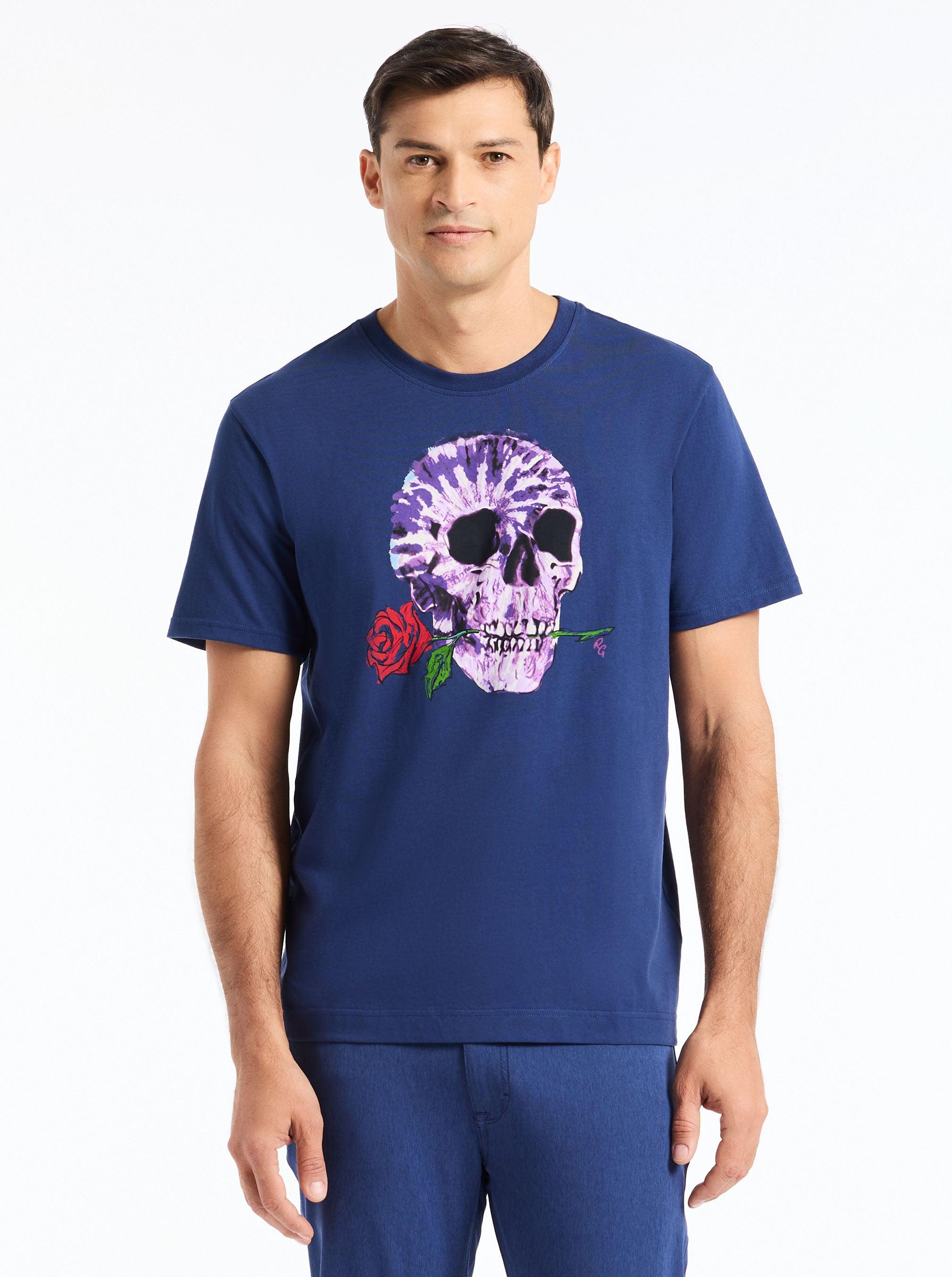 Robert Graham Tie Dye Skull Short Sleeve T-shirt by ROBERT GRAHAM