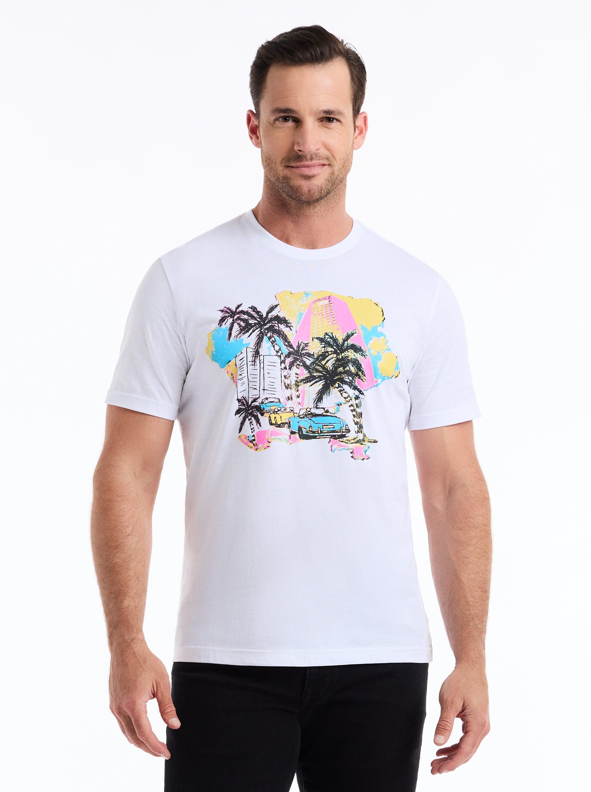 Robert Graham Tropical Cityhortleeve T-shirt by ROBERT GRAHAM