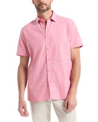 Sutton Coral Textured Woven Shirt by ROBERT GRAHAM