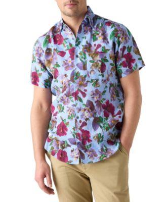 Morgan Printed Floral Linen Short Sleeve Shirt by ROBERT TALBOTT