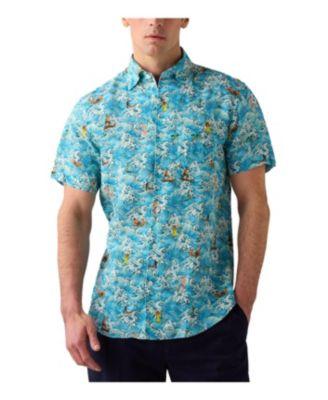 Morgan Surf Print Linen Short Sleeve Shirt by ROBERT TALBOTT