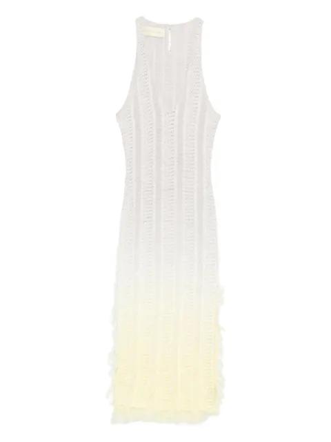 Angel plunge-neck ombré midi dress by ROBERTA EINER
