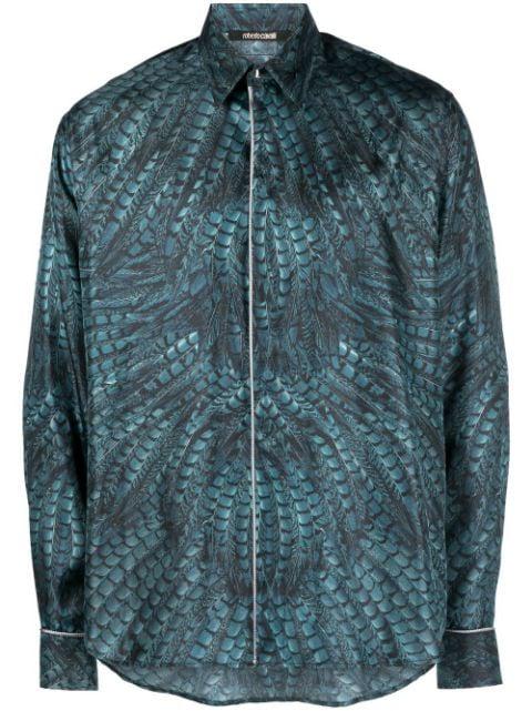 Falcon print silk shirt by ROBERTO CAVALLI