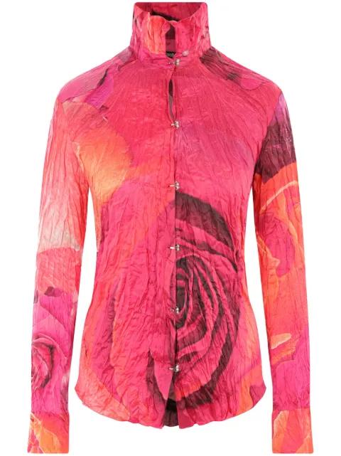 Garden Rose-print shirt by ROBERTO CAVALLI