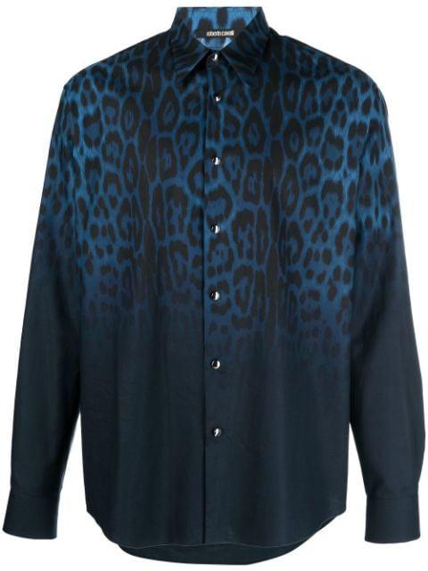Jaguar Degrade print cotton shirt by ROBERTO CAVALLI