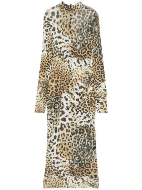 Leopard-print midi dress by ROBERTO CAVALLI