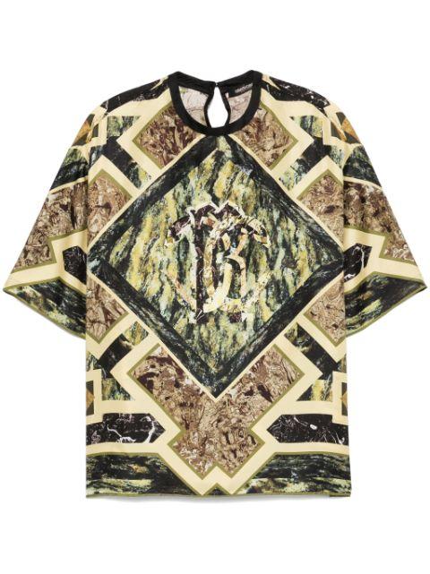 Marble-print T-shirt by ROBERTO CAVALLI